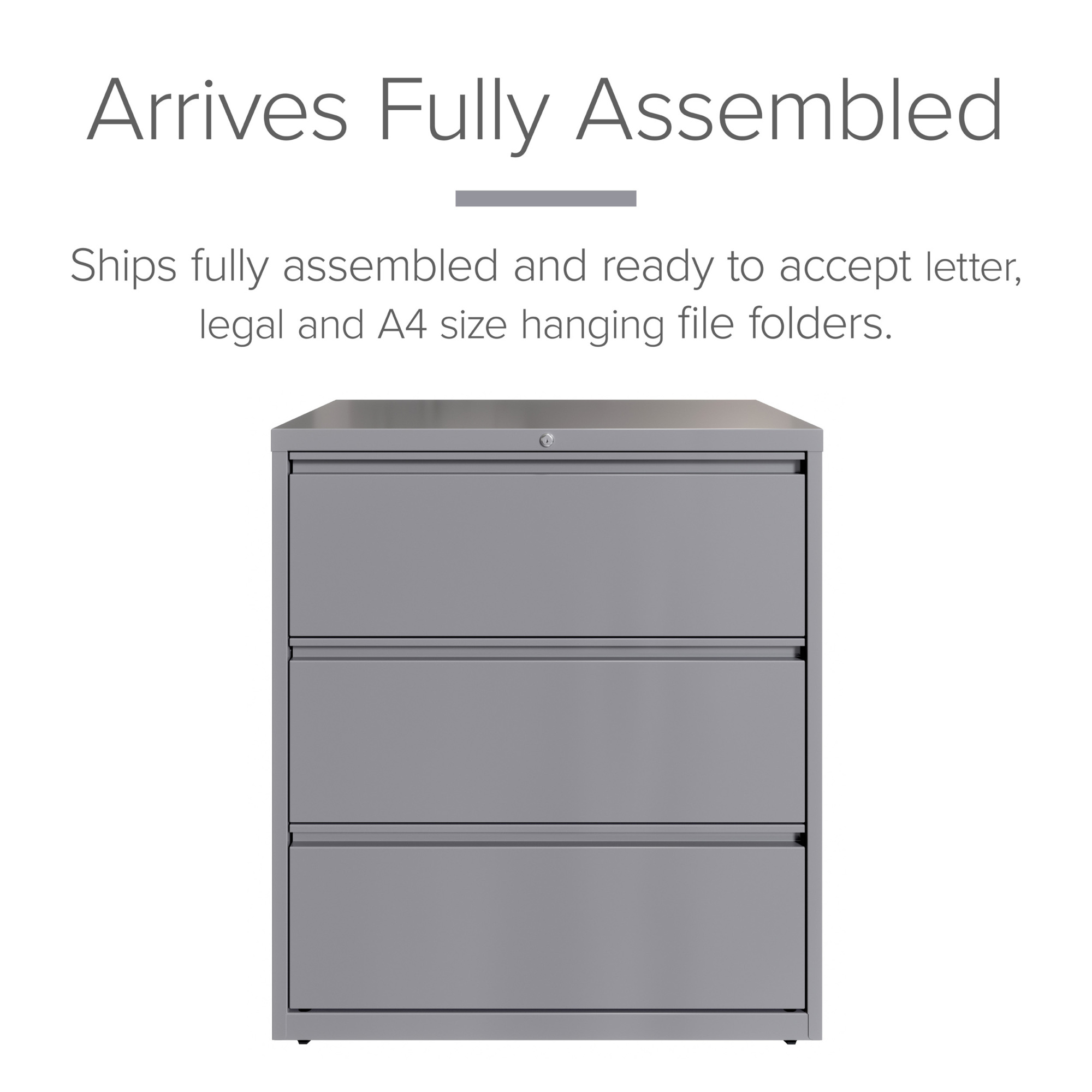 Hirsh Industries, 3 Drawer Lateral File Cabinet, Width 36 in, Depth 18.625 in, Height 40.25 in, Model# 23745